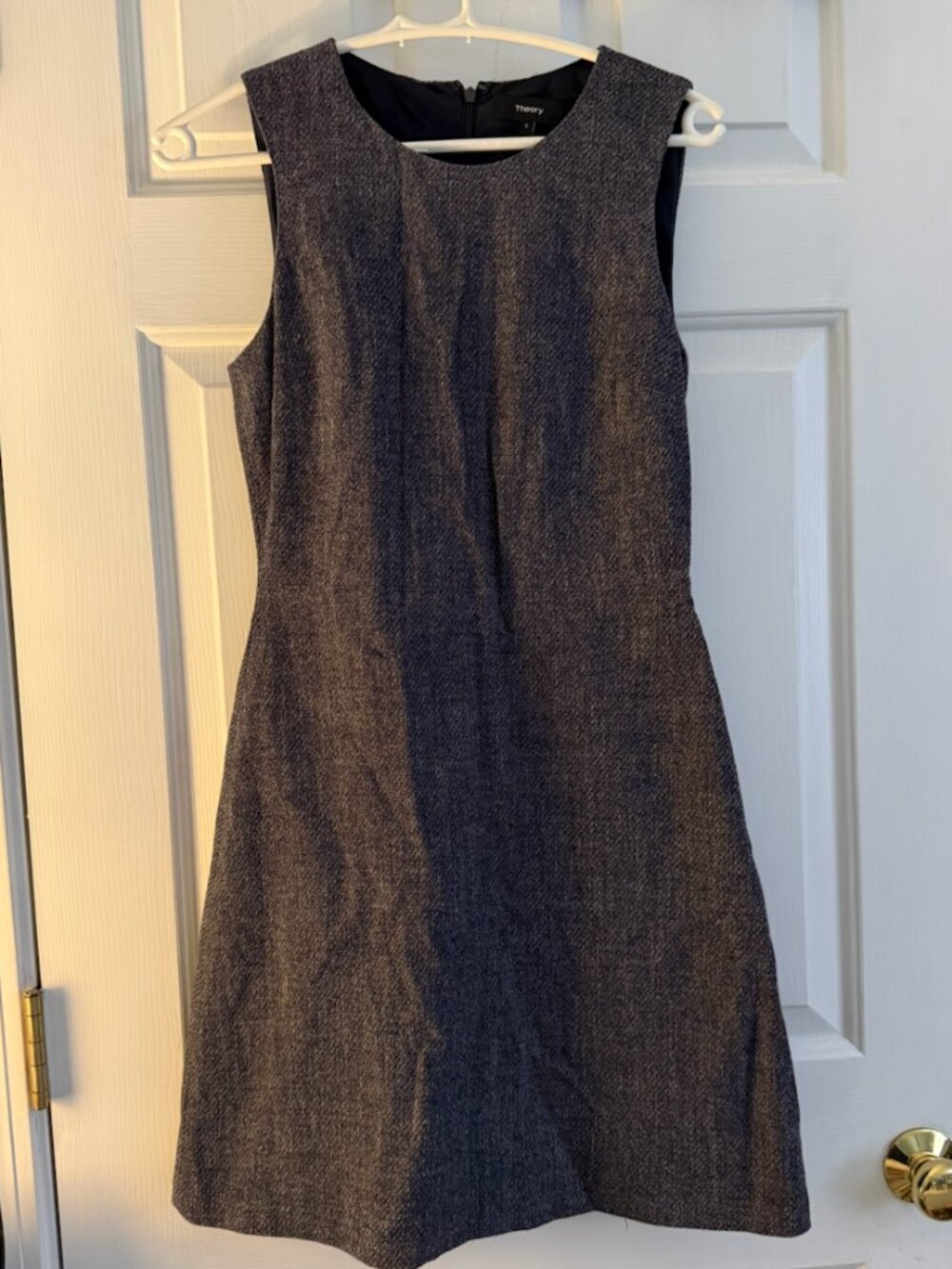 Theory Sleeveless Tweed A-line Dress
